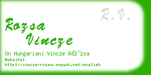 rozsa vincze business card